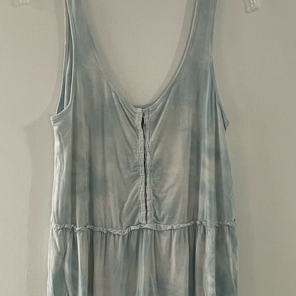 American Eagle Blue and White Tie Dye Tank Top